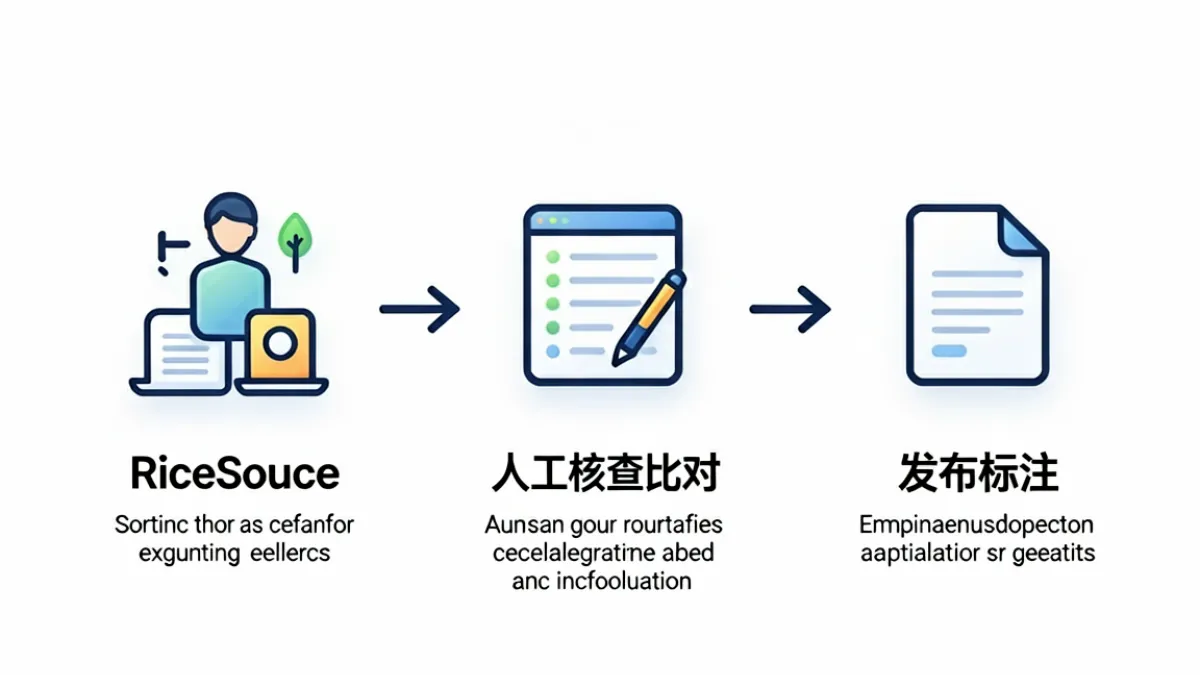 信息核查流程示意图：展示爱沢花梨相关内容从原始来源到发布的三步验证逻辑